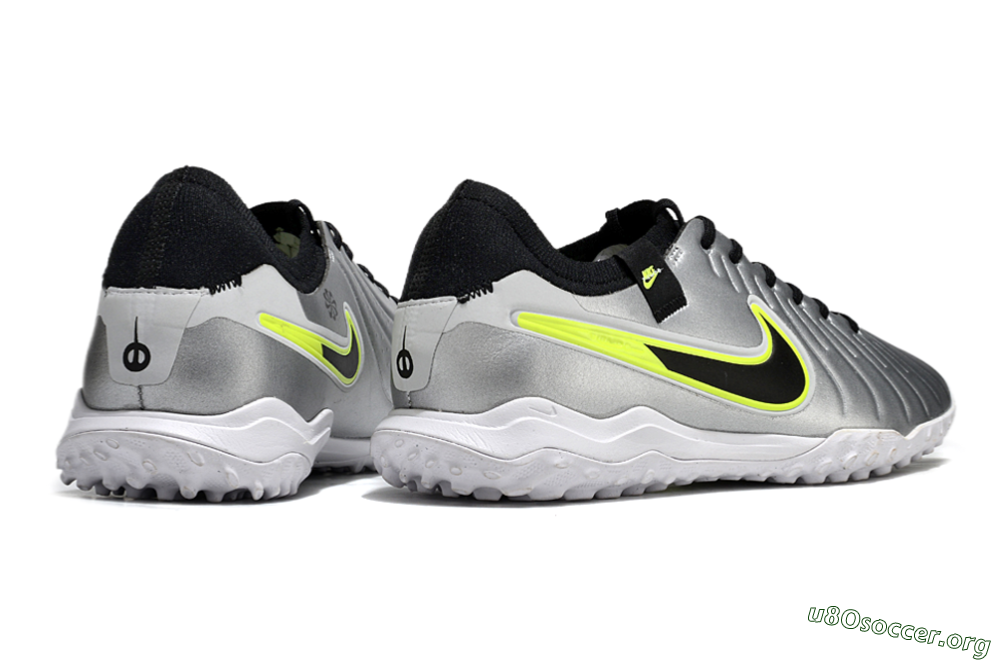 Nike Tiempo Legend 10 Pro TF Football Shoes - Silver/Black/Yellow 6