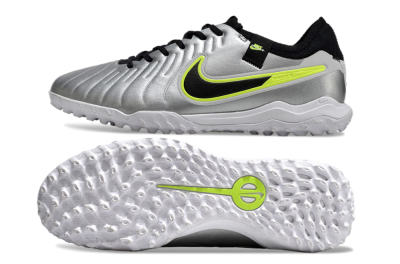 Nike Tiempo Legend 10 Pro TF Football Shoes - Silver/Black/Yellow