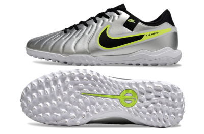Nike Tiempo Legend 10 TF Football Shoes - Silver/Black/Yellow