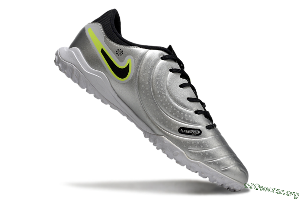 Nike Tiempo Legend 10 TF Football Shoes - Silver/Black/Yellow 4
