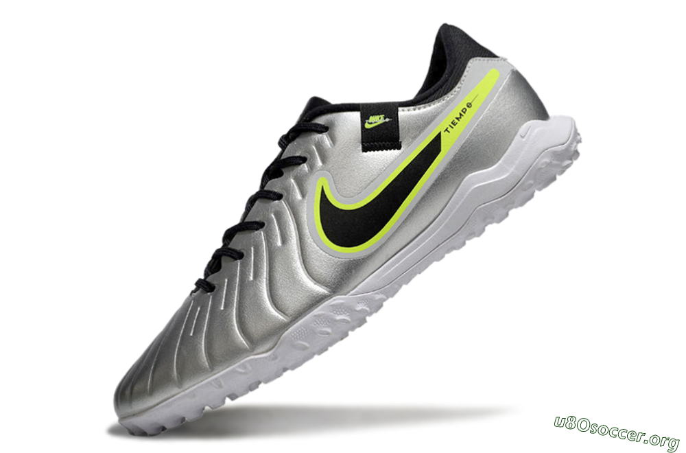 Nike Tiempo Legend 10 TF Football Shoes - Silver/Black/Yellow 5