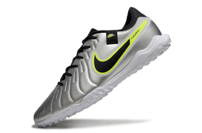 Nike Tiempo Legend 10 TF Football Shoes - Silver/Black/Yellow