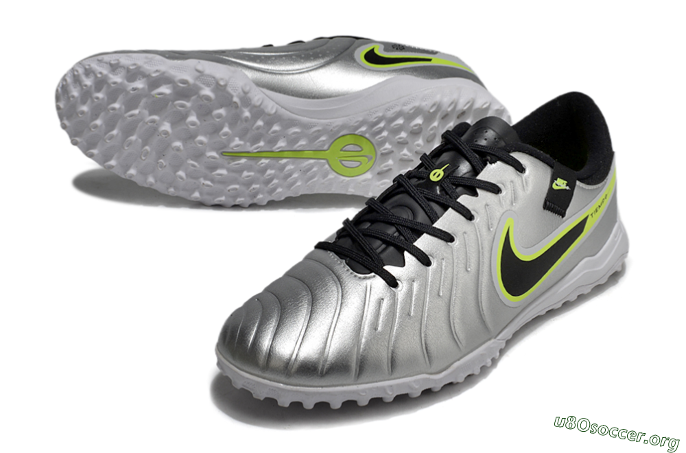 Nike Tiempo Legend 10 TF Football Shoes - Silver/Black/Yellow 0