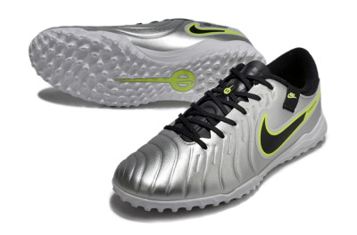 Nike Tiempo Legend 10 TF Football Shoes - Silver/Black/Yellow