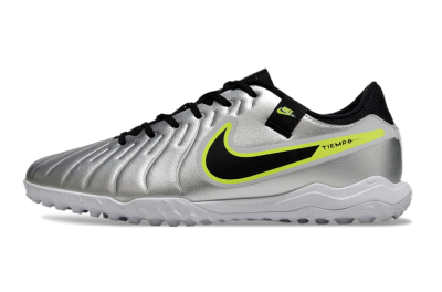 Nike Tiempo Legend 10 TF Football Shoes - Silver/Black/Yellow