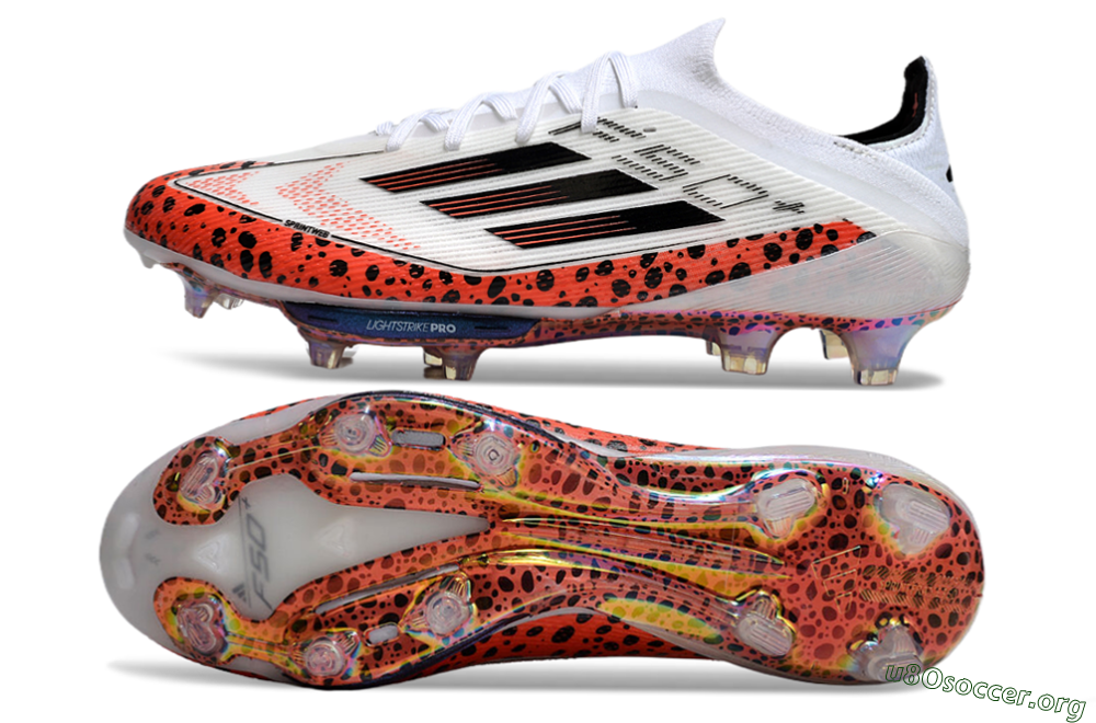Adidas F50+ Lightstrike Elite FG Football Boots - White/Black/Leopard 1