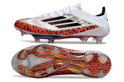 Adidas F50+ Lightstrike Elite FG Football Boots - White/Black/Leopard