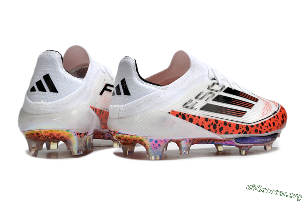 Adidas F50+ Lightstrike Elite FG Football Boots - White/Black/Leopard 6