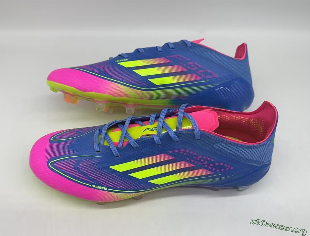 Adidas F50 Elite TF Football Shoes - Blue/Pink/Yellow