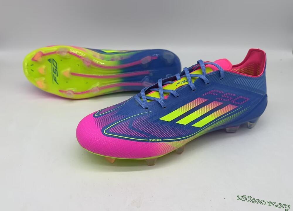 Adidas F50 Elite TF Football Shoes - Blue/Pink/Yellow