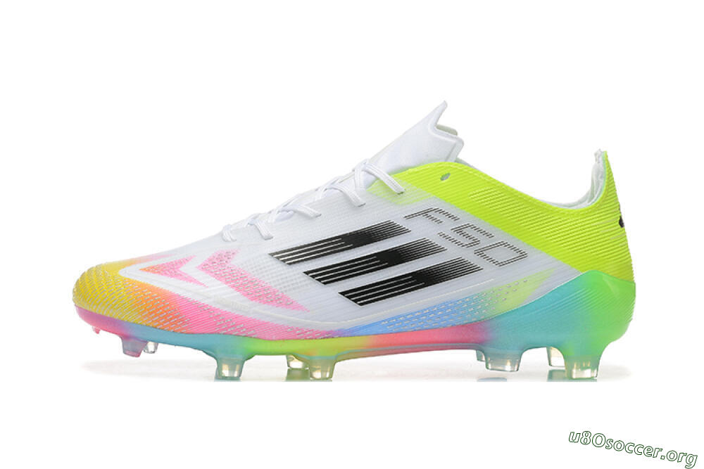Adidas F50 Elite FG Football Boots - White/Pink/Yellow 3