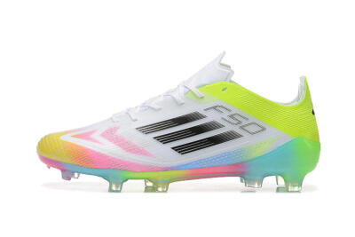 Adidas F50 Elite FG Football Boots - White/Pink/Yellow