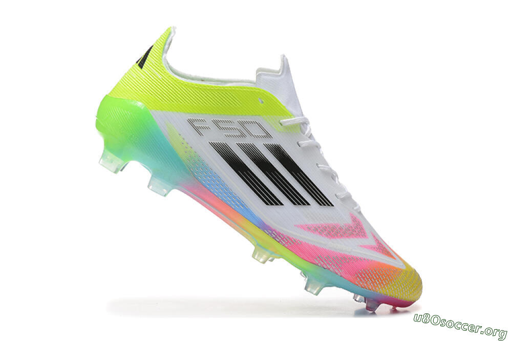 Adidas F50 Elite FG Football Boots - White/Pink/Yellow 4