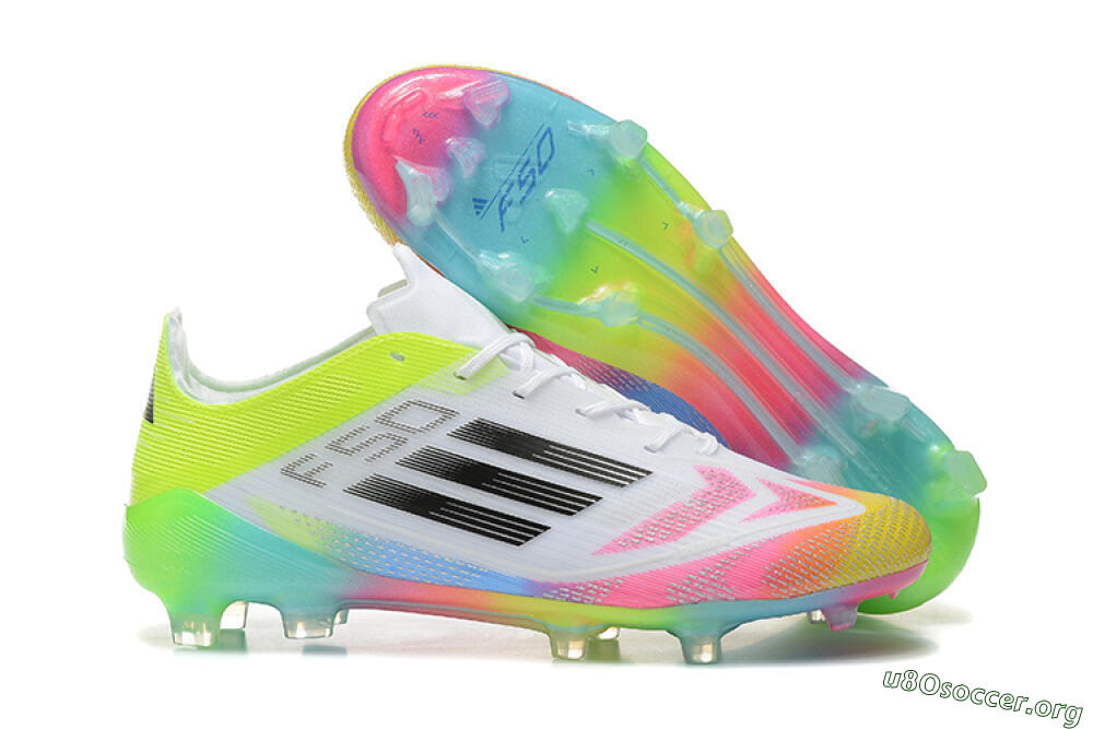 Adidas F50 Elite FG Football Boots - White/Pink/Yellow 2