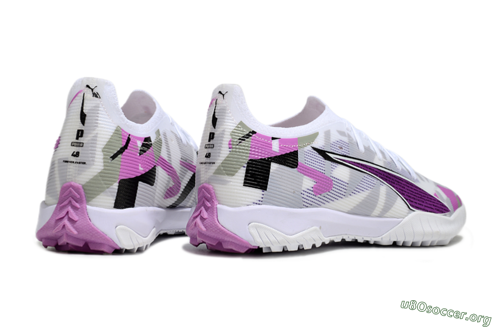 Puma Ultra Ultimate TF Football Shoes - White/Purple/Black 6