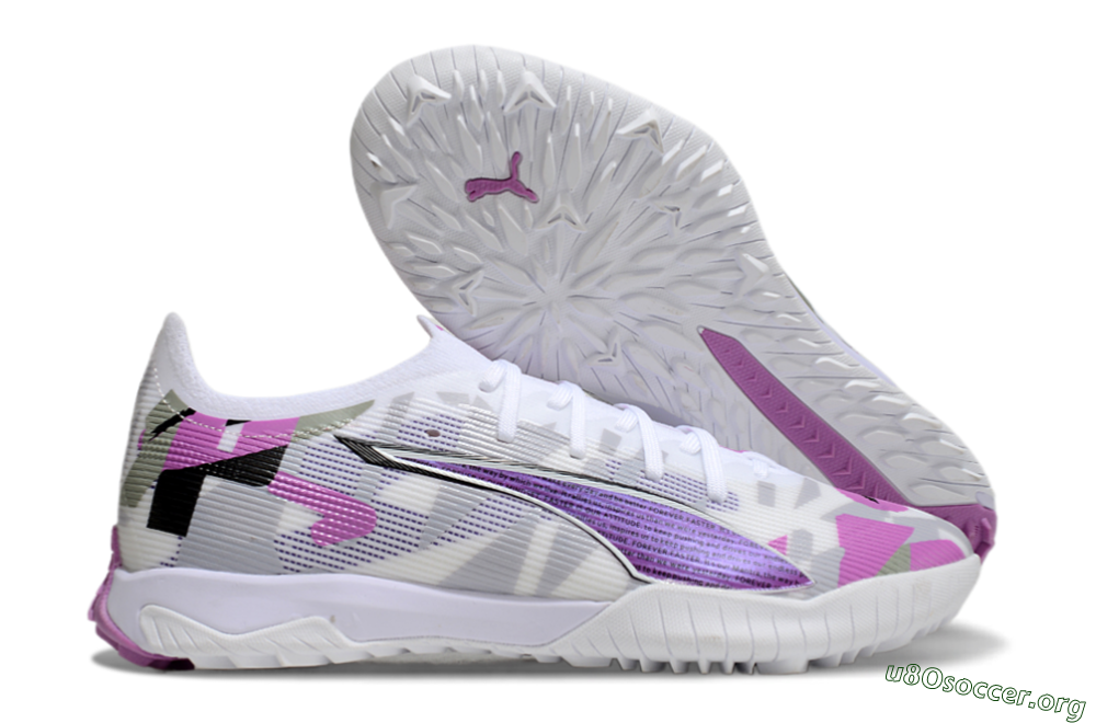 Puma Ultra Ultimate TF Football Shoes - White/Purple/Black 2