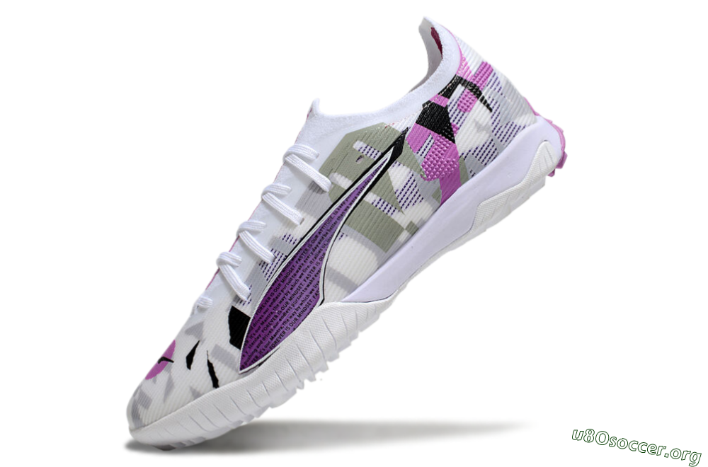 Puma Ultra Ultimate TF Football Shoes - White/Purple/Black 5
