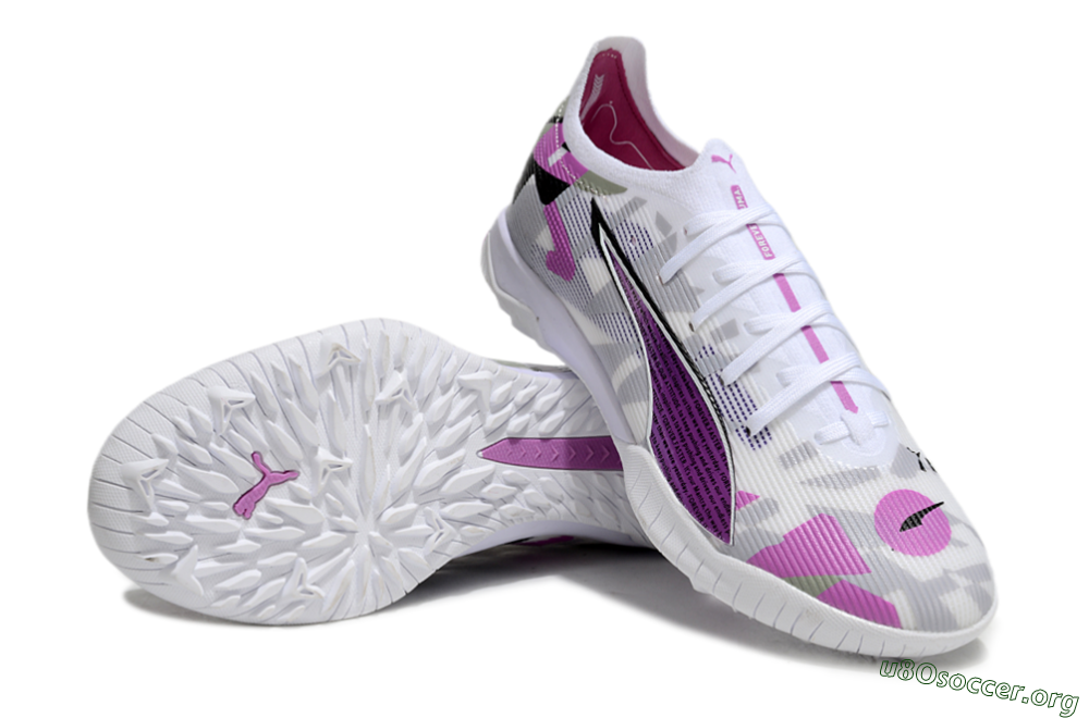 Puma Ultra Ultimate TF Football Shoes - White/Purple/Black 0