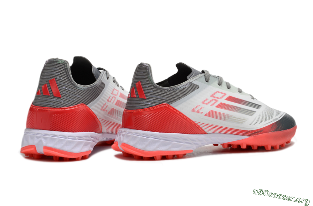 Adidas F50 Pro TF Football Shoes - White/Silver/Red 6