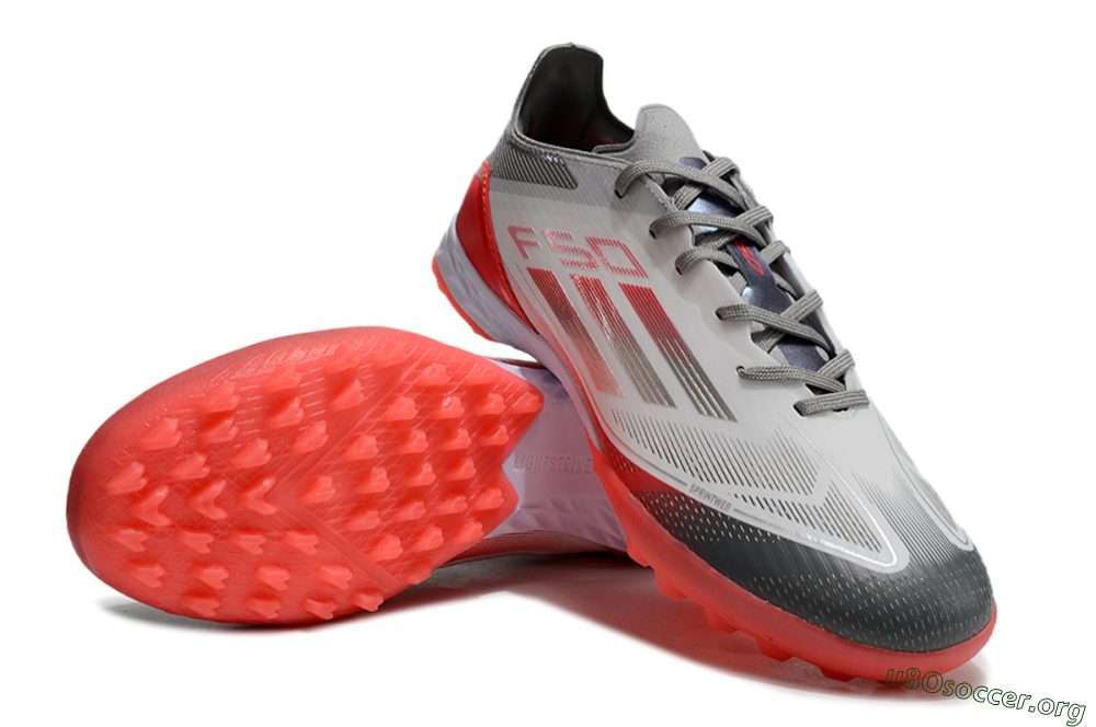 Adidas F50 Pro TF Football Shoes - White/Silver/Red 0