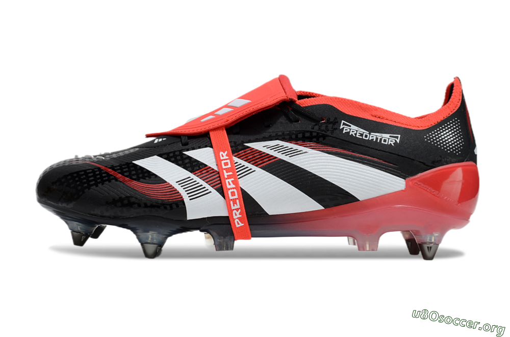 Adidas Predator 25 Elite Foldover Tongue SG Football Boots - Black/White/Red 3