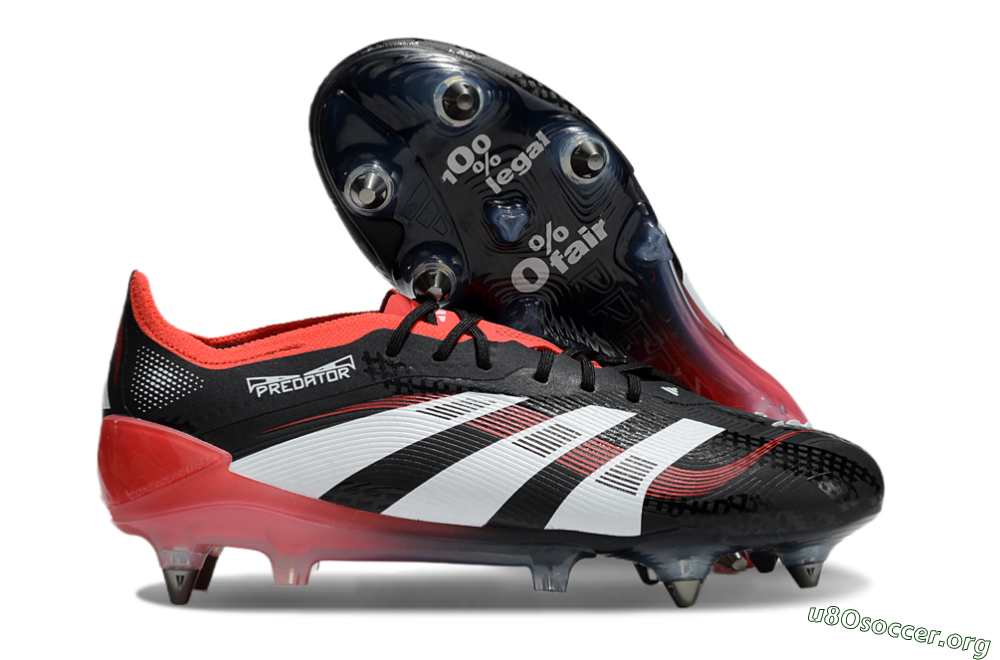 Adidas Predator 25 Elite SG Football Boots - Black/White/Red 2