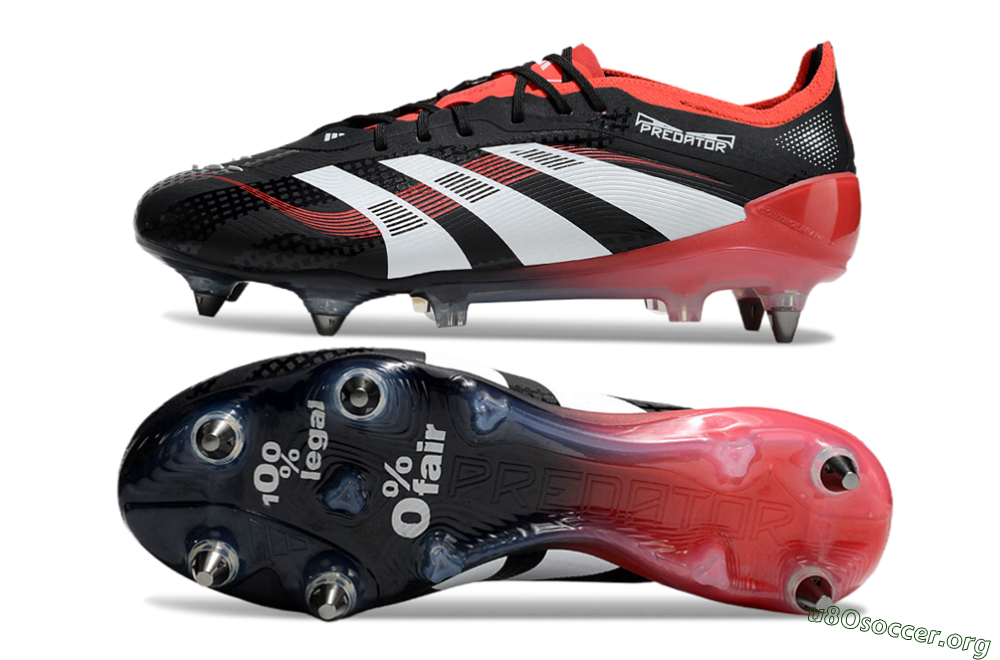 Adidas Predator 25 Elite SG Football Boots - Black/White/Red 1