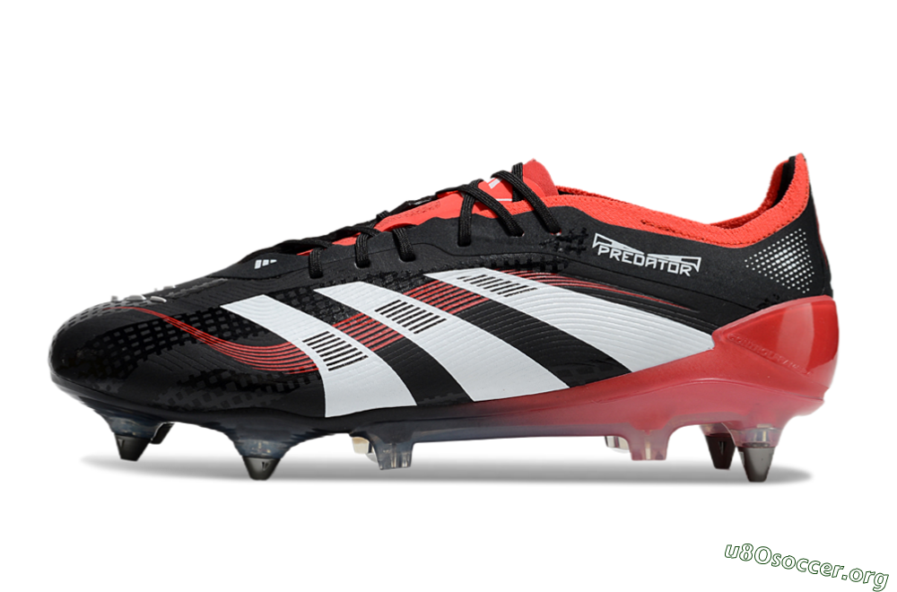 Adidas Predator 25 Elite SG Football Boots - Black/White/Red 3