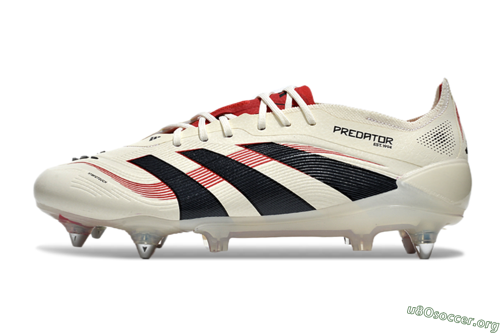 Adidas Predator 25 Elite SG Football Boots - White/Black/Red 3