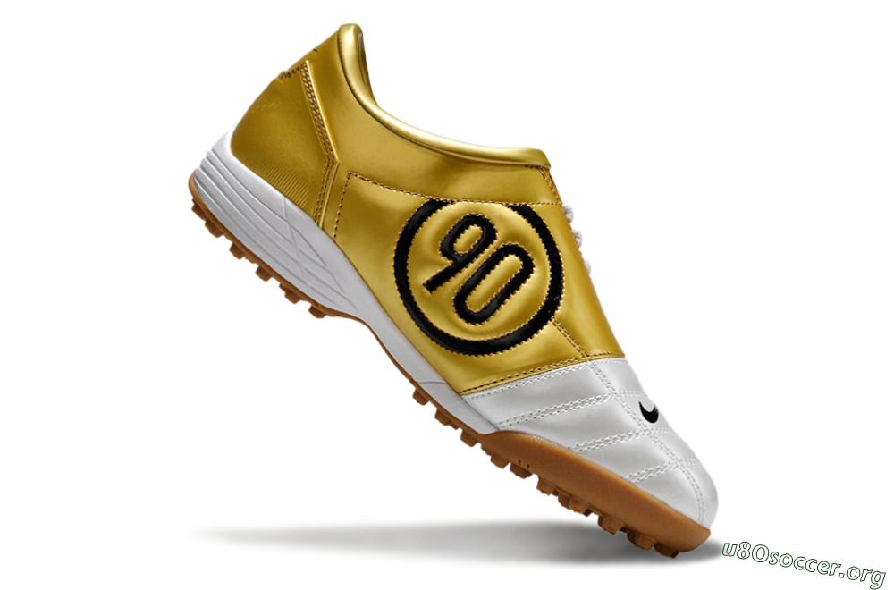 Nike Total 90 II TF Football Shoes - Silver/Black/Gold 4