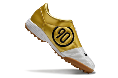 Nike Total 90 II TF Football Shoes - Silver/Black/Gold