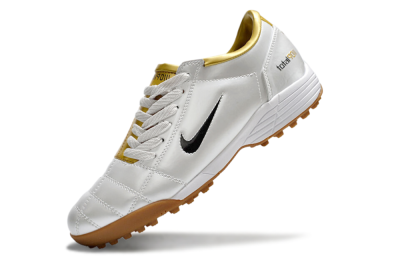 Nike Total 90 II TF Football Shoes - Silver/Black/Gold