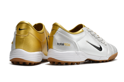 Nike Total 90 II TF Football Shoes - Silver/Black/Gold