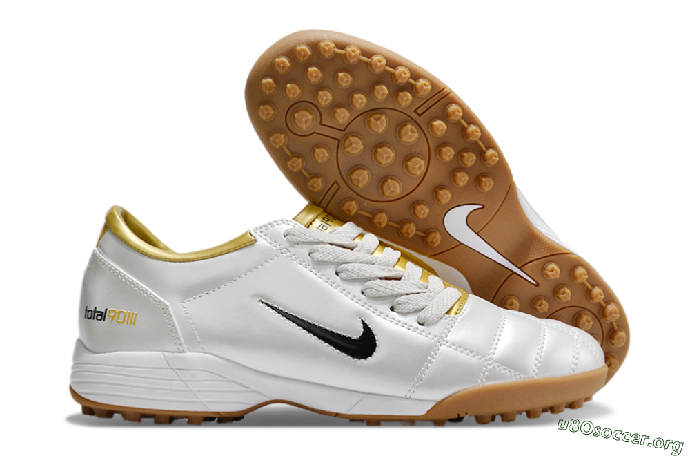 Nike Total 90 II TF Football Shoes - Silver/Black/Gold 2
