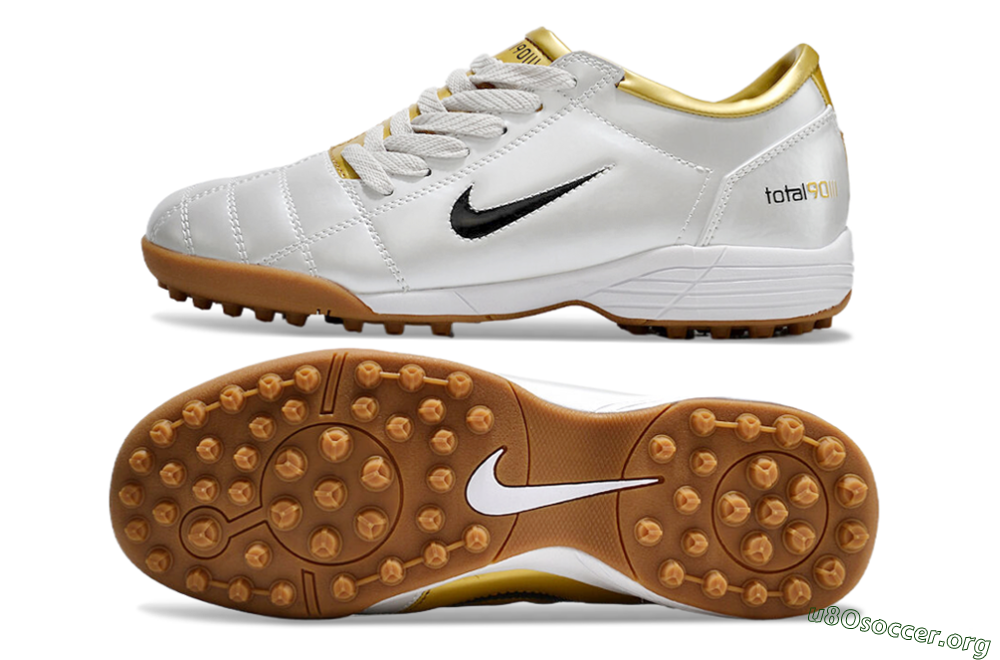 Nike Total 90 II TF Football Shoes - Silver/Black/Gold 1