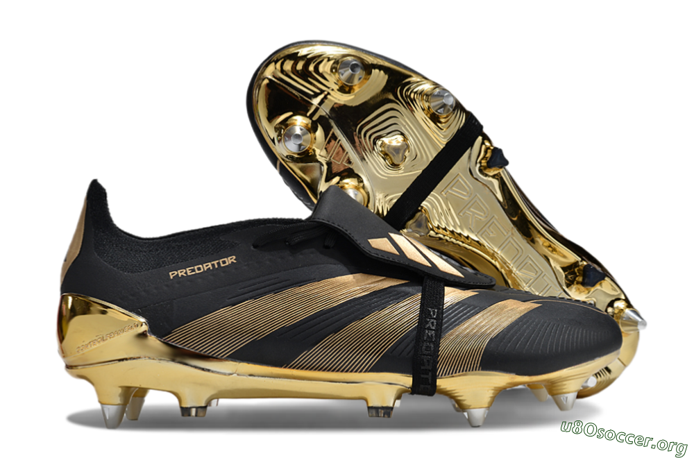 Adidas Predator Elite Foldover Tongue SG Football Boots - Black/Gold 2