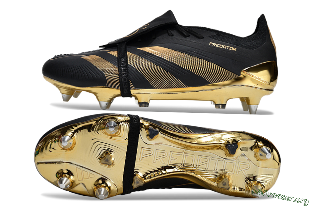 Adidas Predator Elite Foldover Tongue SG Football Boots - Black/Gold 1