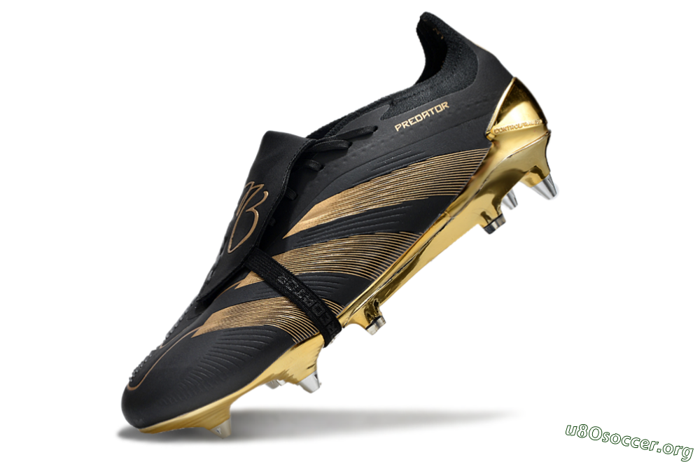 Adidas Predator Elite Foldover Tongue SG Football Boots - Black/Gold 5
