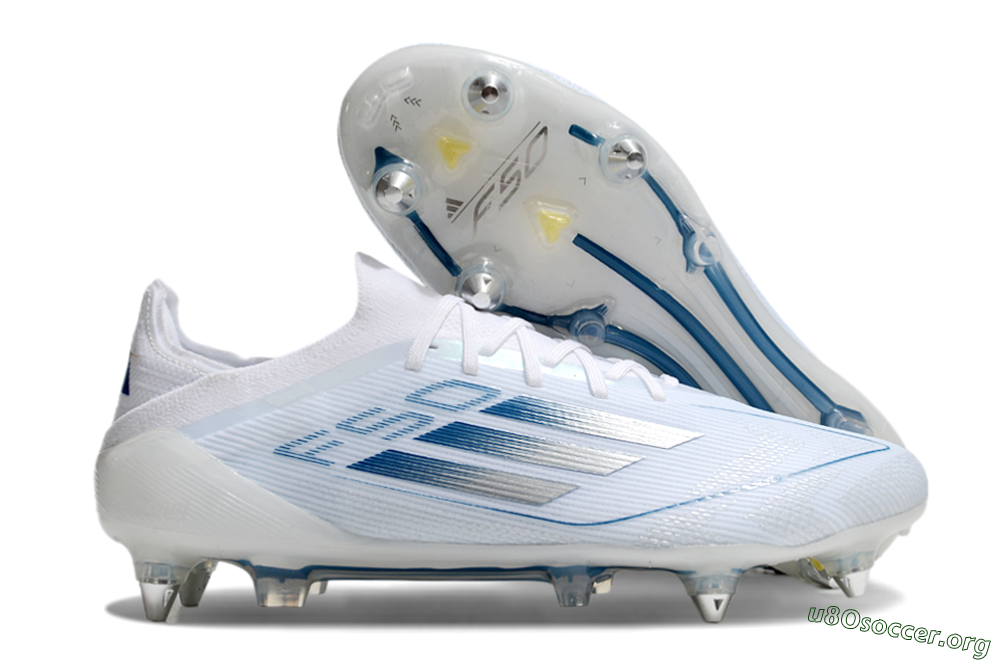 Adidas F50 Elite SG Football Boots - White/Silver/Blue 2