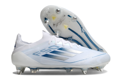 Adidas F50 Elite SG Football Boots - White/Silver/Blue