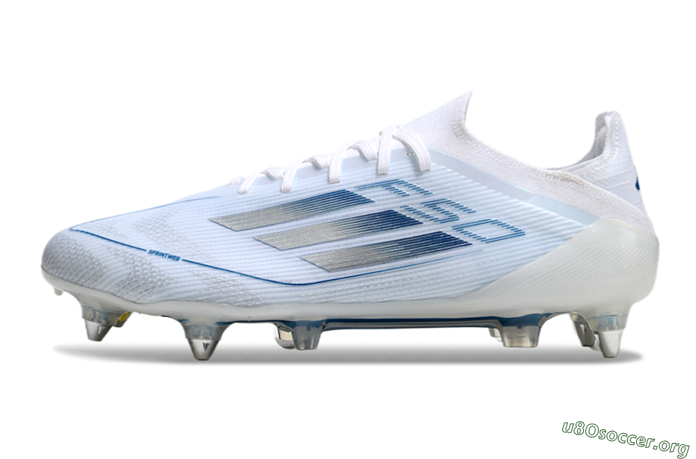 Adidas F50 Elite SG Football Boots - White/Silver/Blue 3