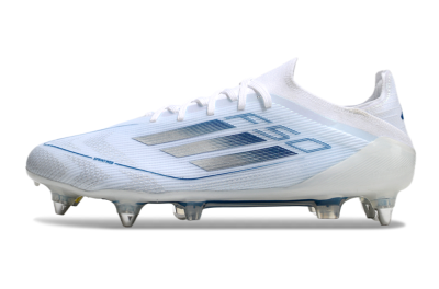Adidas F50 Elite SG Football Boots - White/Silver/Blue