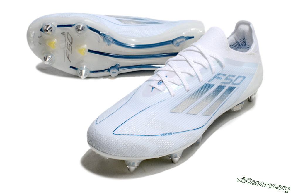 Adidas F50 Elite SG Football Boots - White/Silver/Blue 0