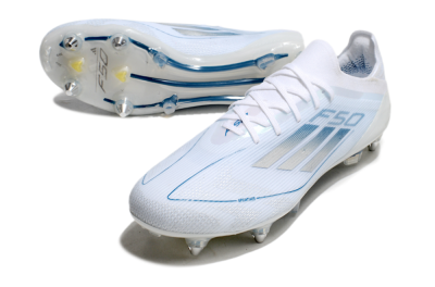 Adidas F50 Elite SG Football Boots - White/Silver/Blue