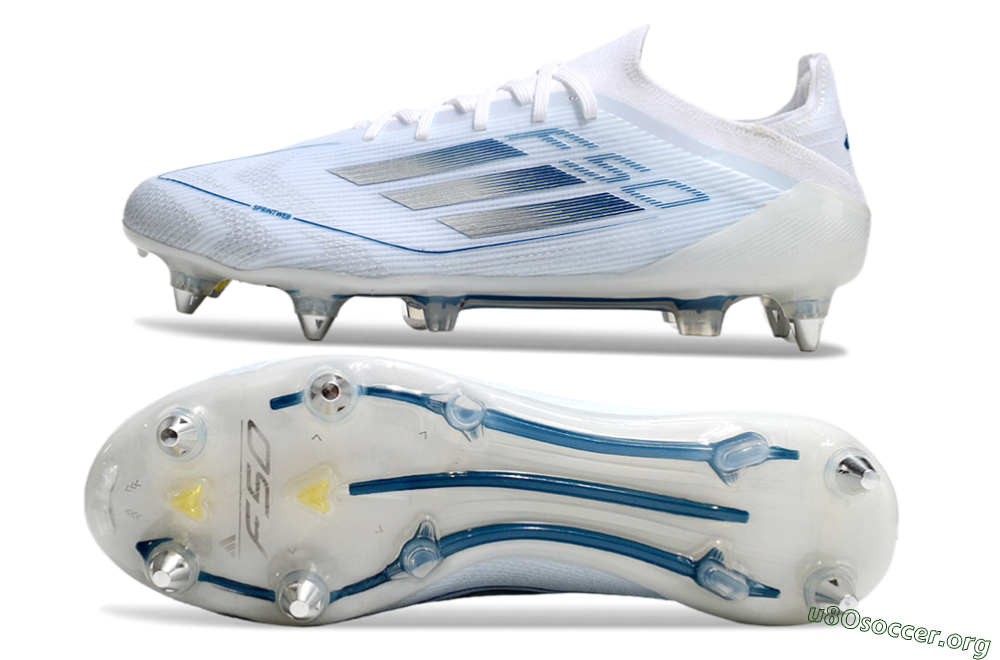 Adidas F50 Elite SG Football Boots - White/Silver/Blue 1