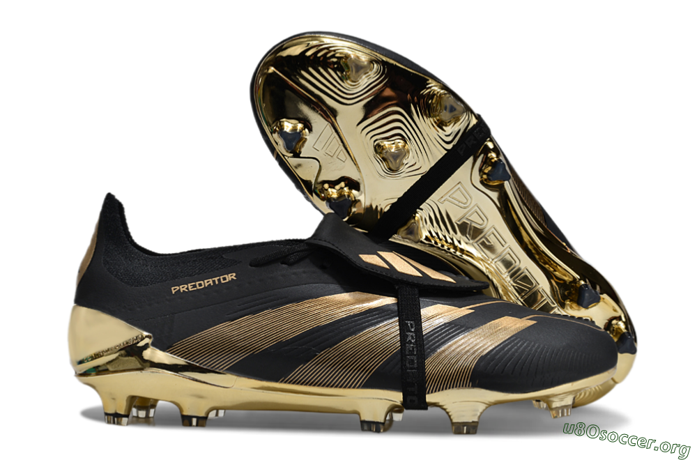 Adidas Predator Elite Foldover Tongue FG Football Boots - Black/Gold 2