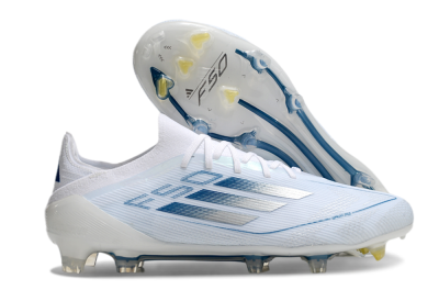 Adidas F50 Elite FG Football Boots - White/Silver/Blue