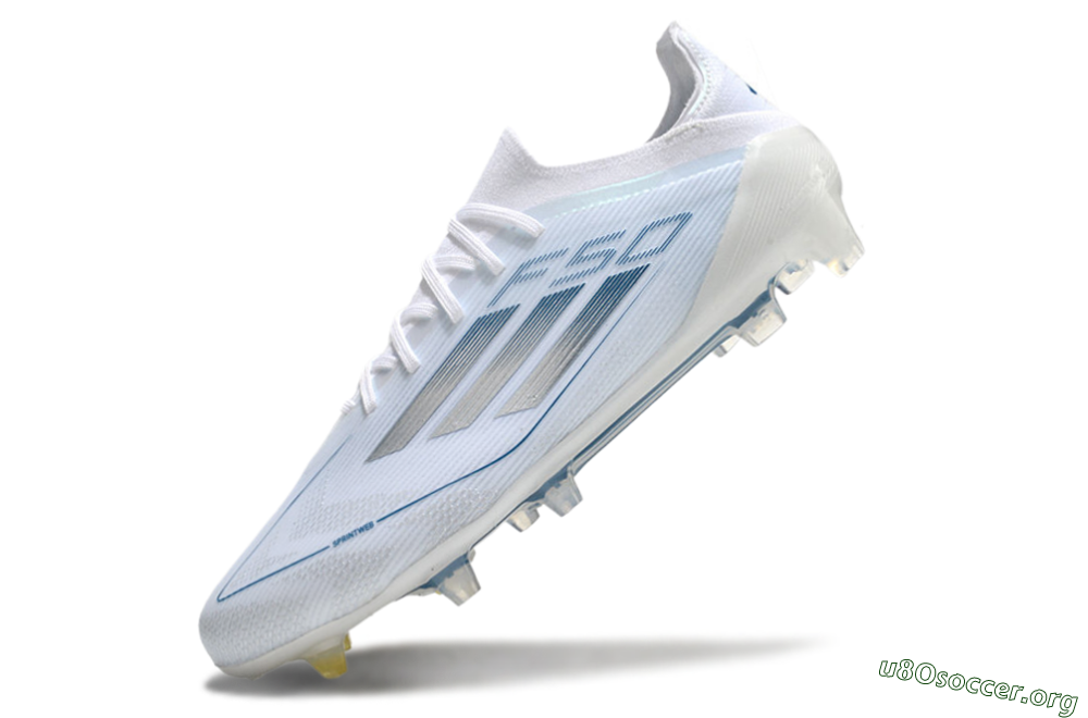 Adidas F50 Elite FG Football Boots - White/Silver/Blue 5