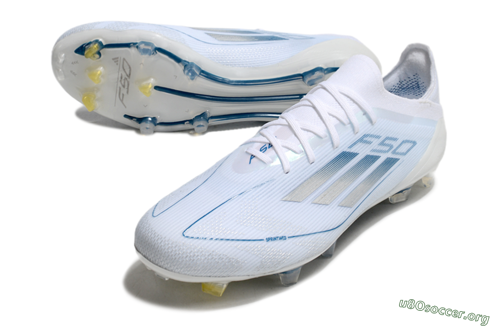 Adidas F50 Elite FG Football Boots - White/Silver/Blue 0