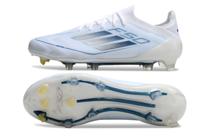 Adidas F50 Elite FG Football Boots - White/Silver/Blue